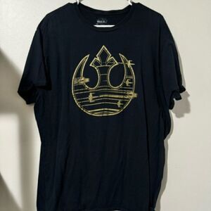 USED Men's Short Sleeve Shirt Color Black / Gold Size 2XL Star Wars Rebels